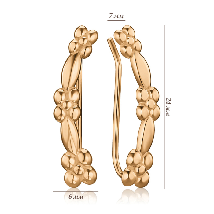 Золоті кафи без вставки F-2575-E/01