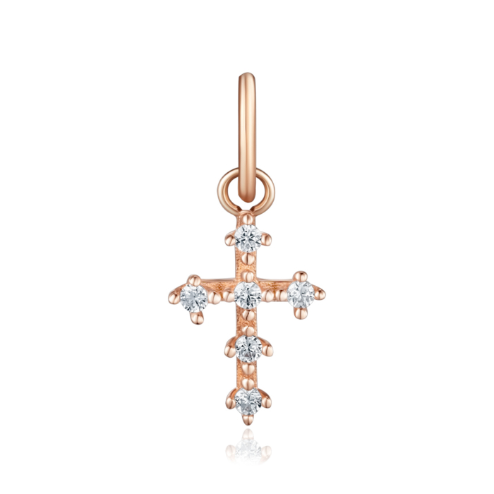 Золотий хрестик з фіанітами. Артикул F-2587-P/01/1