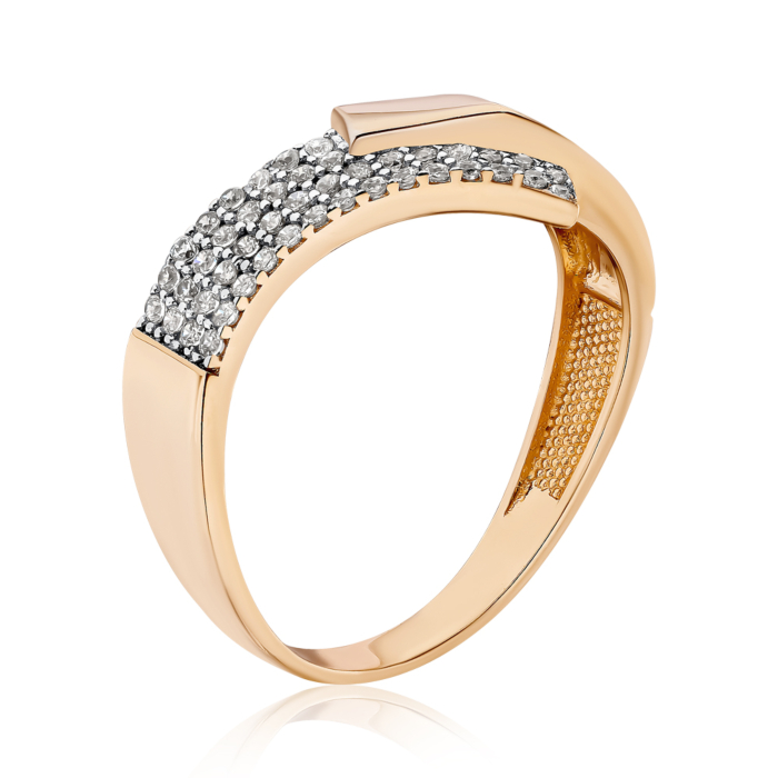 Золота каблучка з фіанітами. Артикул F-2590-R/01/1