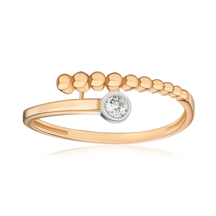 Золота каблучка з фіанітом F-2591-R/01/1