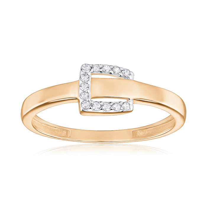 Золотое кольцо с фианитами F-2592-R/01/1
