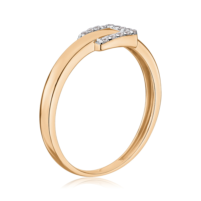 Золотое кольцо с фианитами F-2592-R/01/1