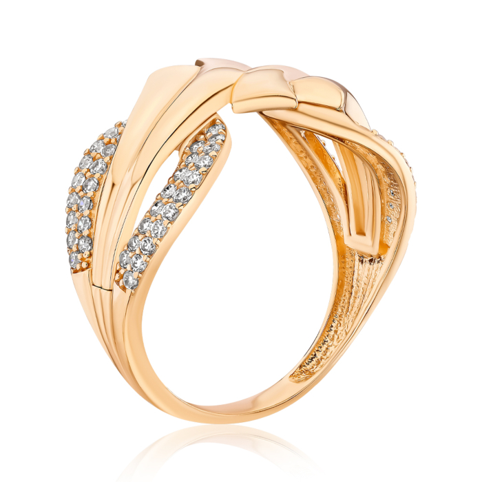 Золота каблучка з фіанітами. Артикул F-2603-R/01/1