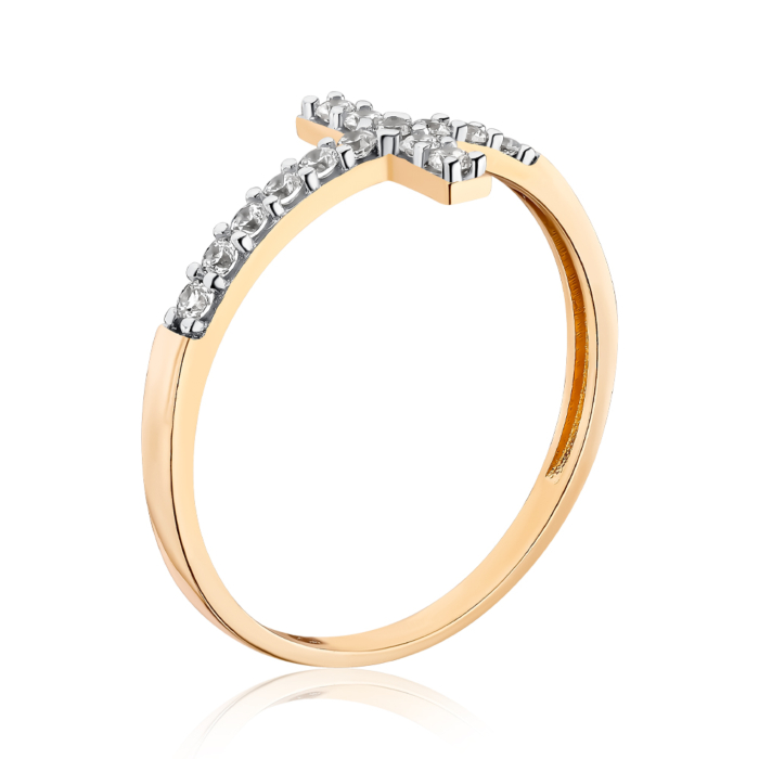 Золота каблучка з фіанітами. Артикул F-2609-R/01/1