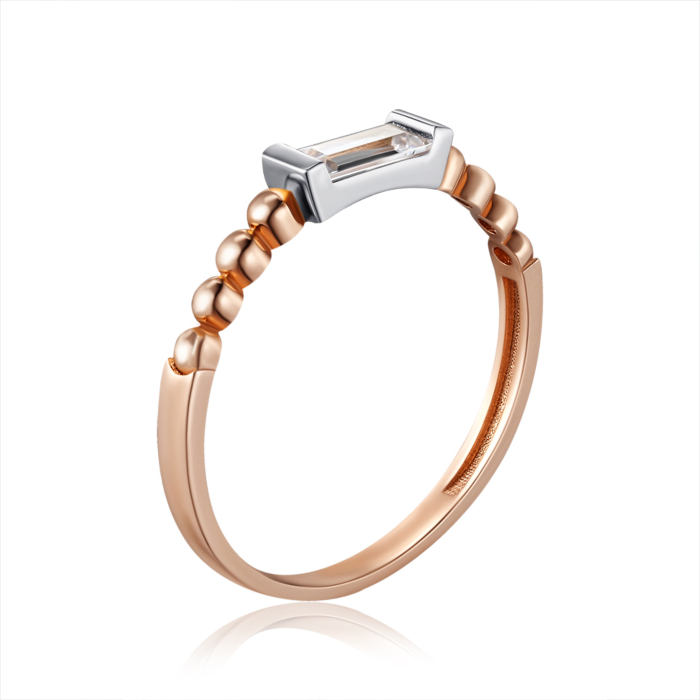 Золота каблучка з фіанітом. Артикул F-2610-R/01/1