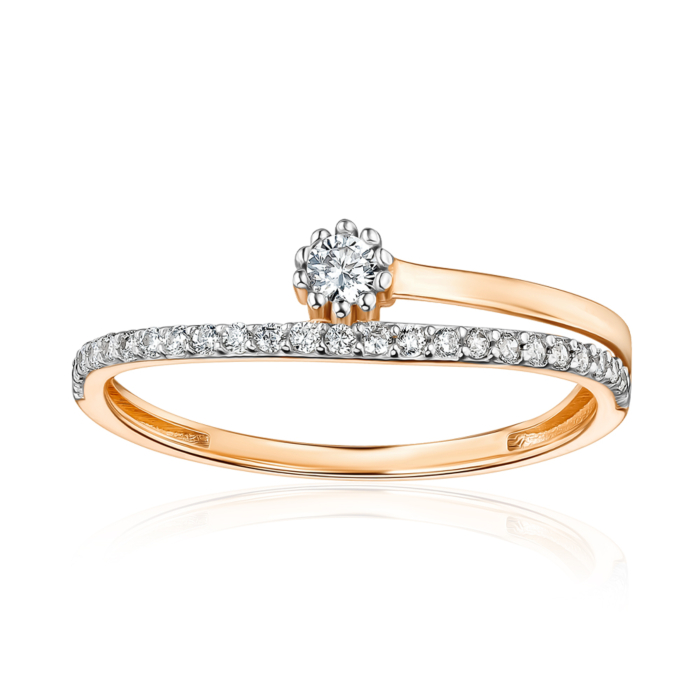 Золотое кольцо с фианитами F-2611-R/01/1