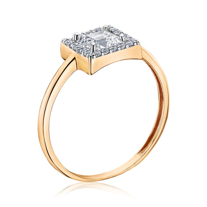 Кольцо из красного золота с фианитами F-2612-R/01/1