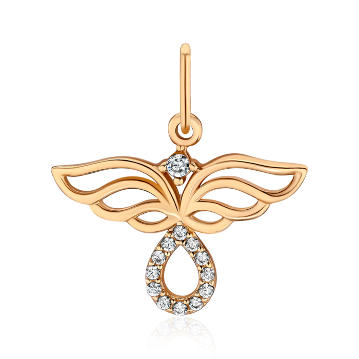 Золота підвіска з фіанітами F-2620-P/01/1