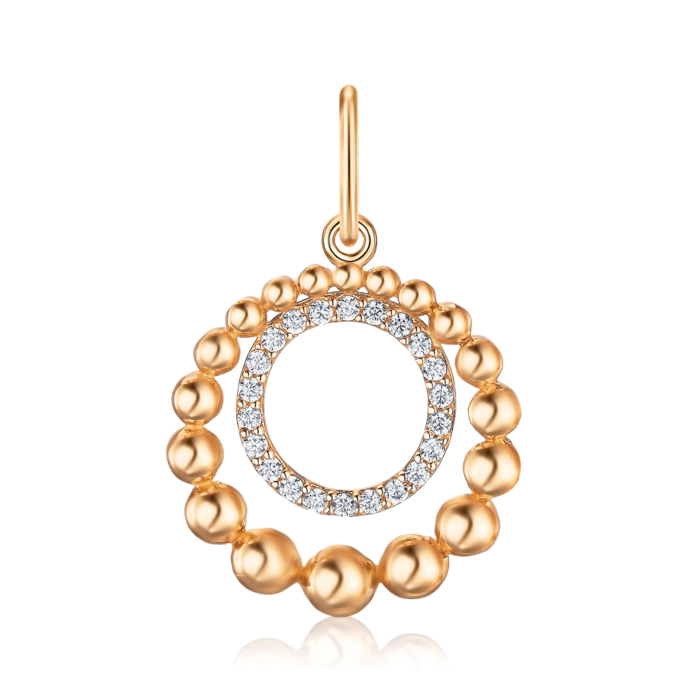 Золота підвіска з фіанітами F-2622-P/01/1