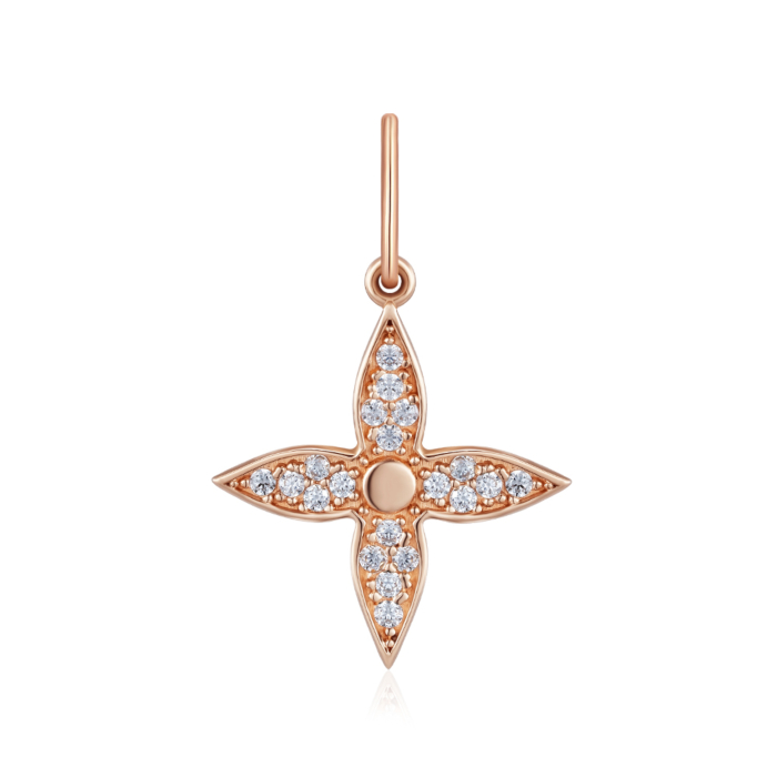 Золота підвіска з фіанітами. Артикул F-2623-P/01/1