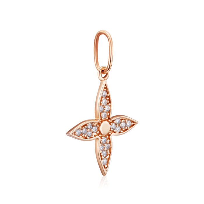 Золота підвіска з фіанітами. Артикул F-2623-P/01/1