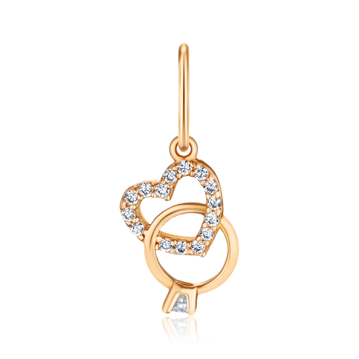 Золота підвіска з фіанітами F-2625-P/01/1