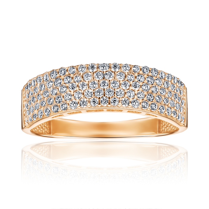 Золотое кольцо с фианитами F-2637-R/01/1