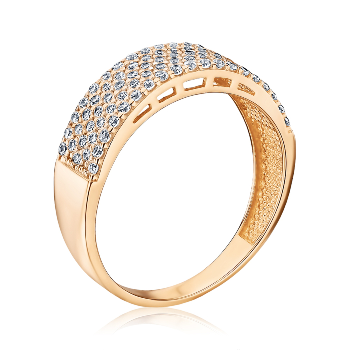Золотое кольцо с фианитами F-2637-R/01/1