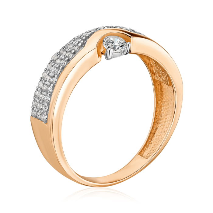 Золота каблучка з фіанітами. Артикул F-2640-R/01/1