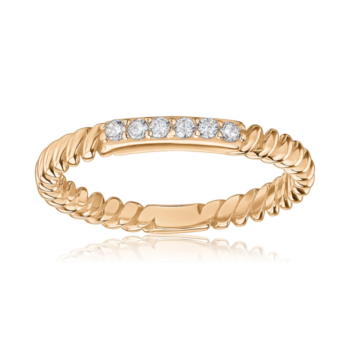 Золота каблучка з фіанітами F-2662-R/01/1