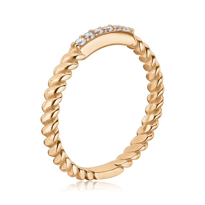 Золота каблучка з фіанітами F-2662-R/01/1