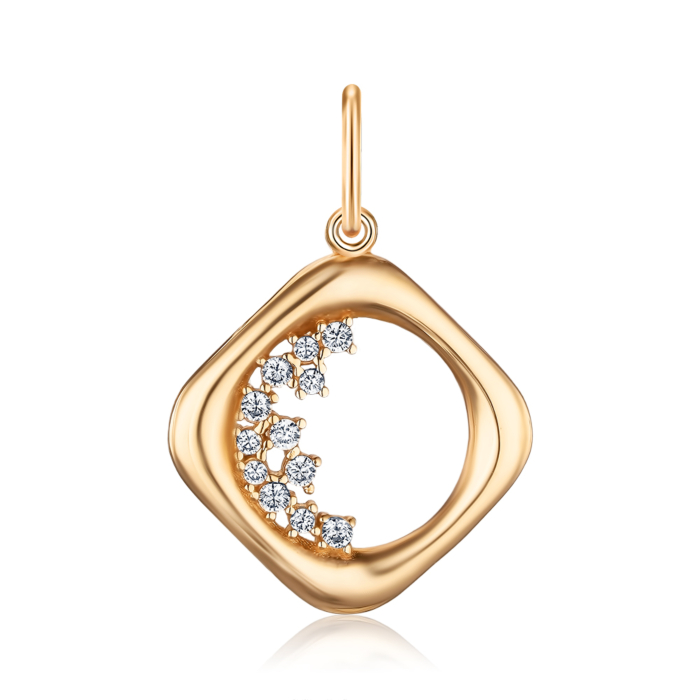 Золота підвіска з фіанітами F-2680-P/01/1