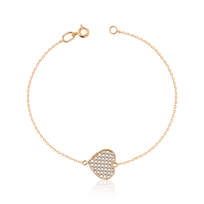 Золотий браслет з фіанітами. Артикул F-2735-B/01/1