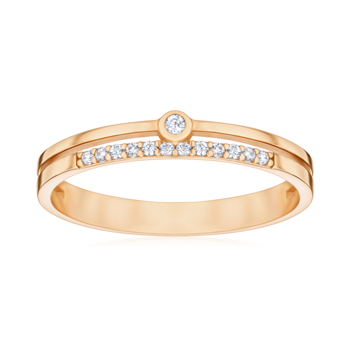 Золотое кольцо с фианитами F-2747-R/01/1