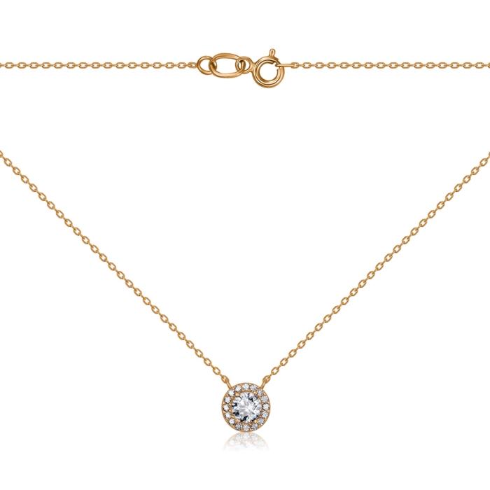 Золотое колье с фианитами F-2765-K/01/1