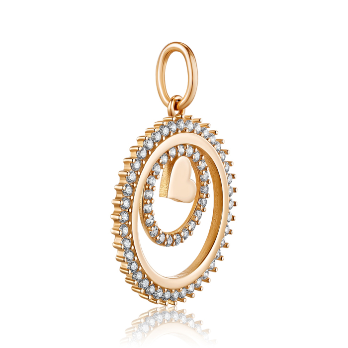 Золота підвіска з фіанітами. Артикул F-2775-P/01/1