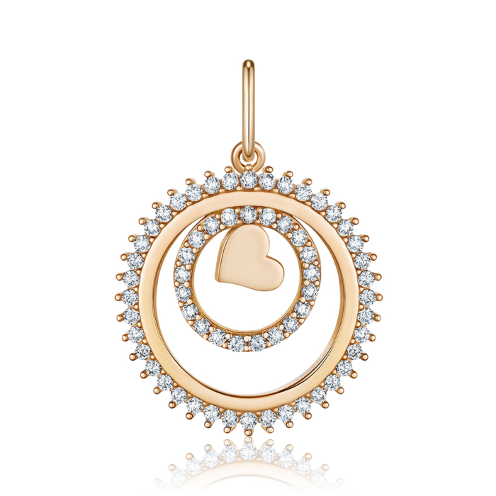 Золота підвіска з фіанітами. Артикул F-2775-P/01/1
