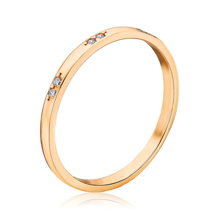 Золота каблучка з фіанітами F-2791-R/01/1