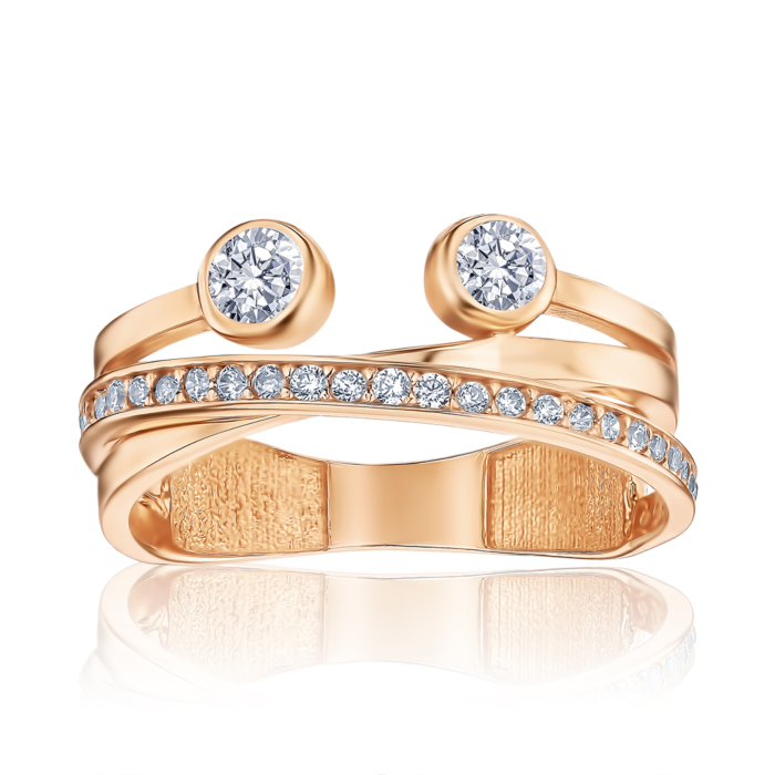 Золота каблучка з фіанітами F-2794-R/01/1