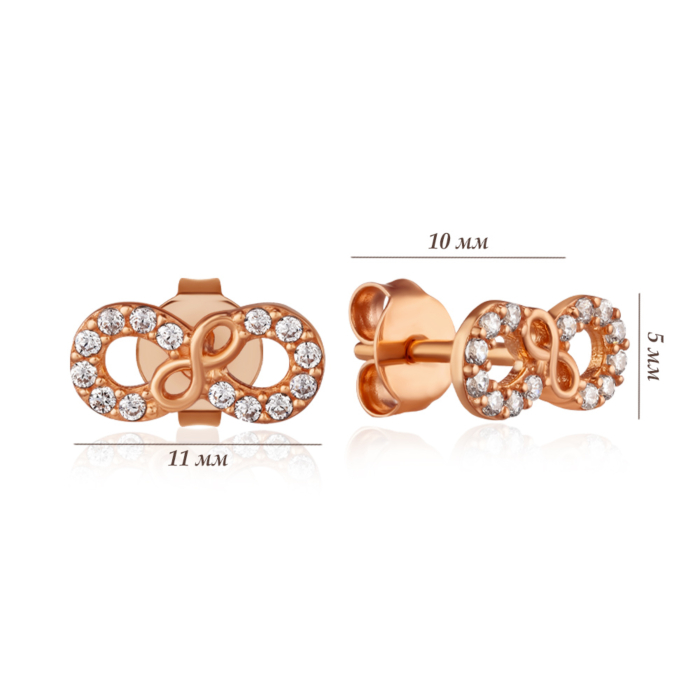 Золоті сережки з фіанітами. Артикул F-2796-E/01/1
