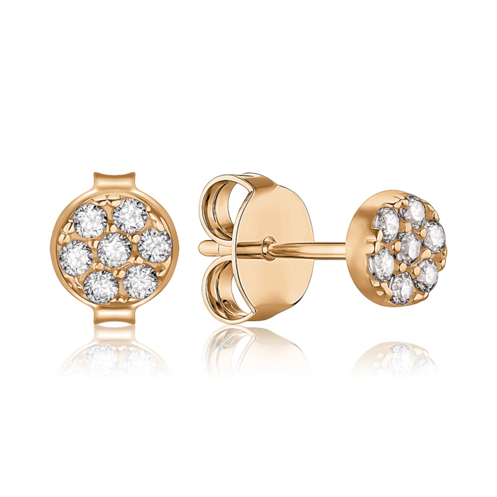 Золотые серьги с фианитами F-2806-E/01/1