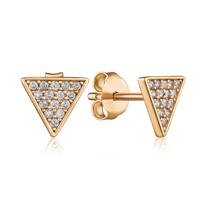 Золоті сережки з фіанітами. Артикул F-2810-E/01/1