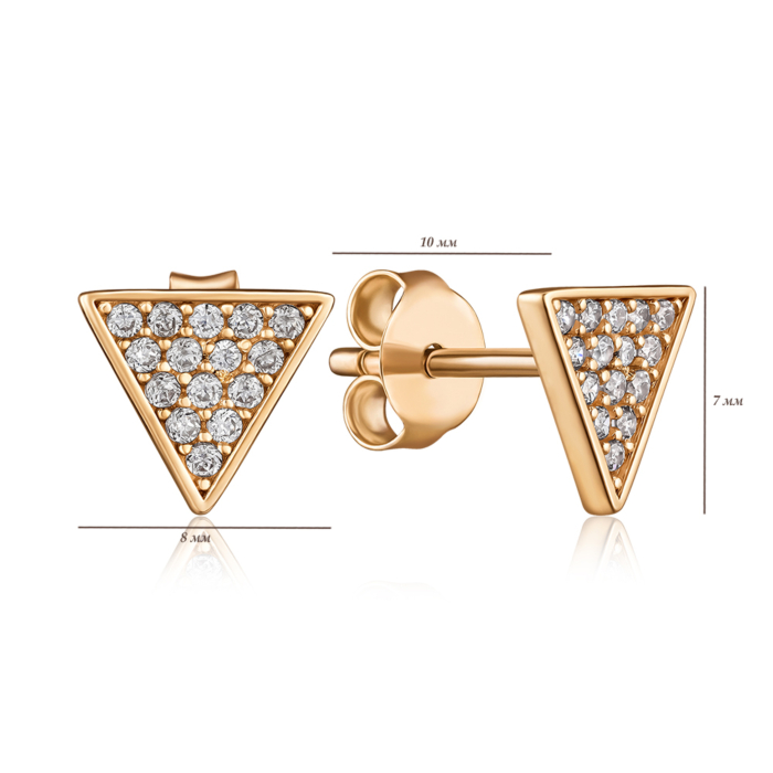 Золоті сережки з фіанітами. Артикул F-2810-E/01/1