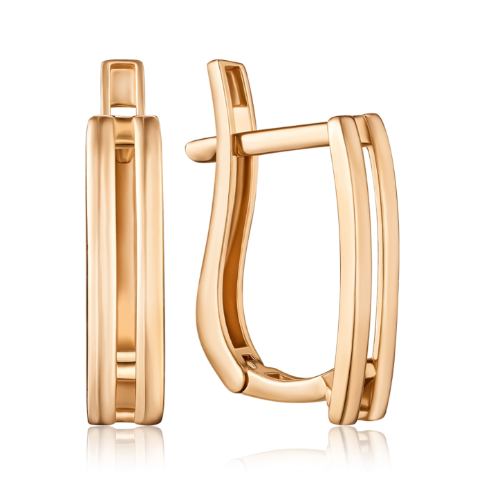 Золоті сережки без вставки. Артикул F-2822-E/01