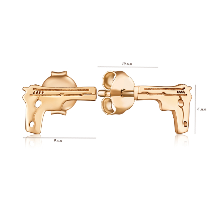 Золотые серьги без вставки. Артикул F-2826-E/01