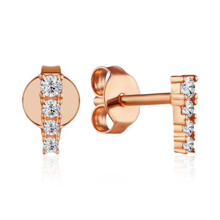 Золоті сережки з фіанітами. Артикул F-2841-E/01/1