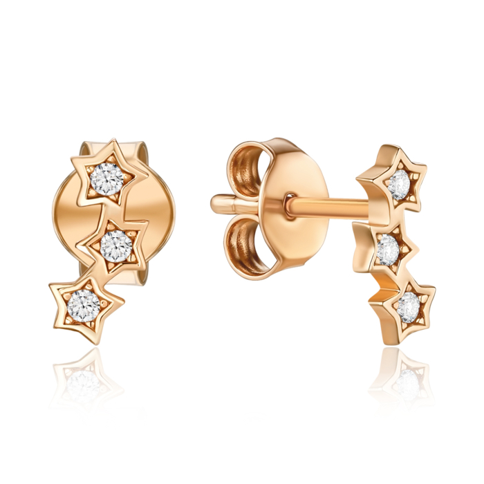 Золоті сережки з фіанітами F-2853-E/01/1