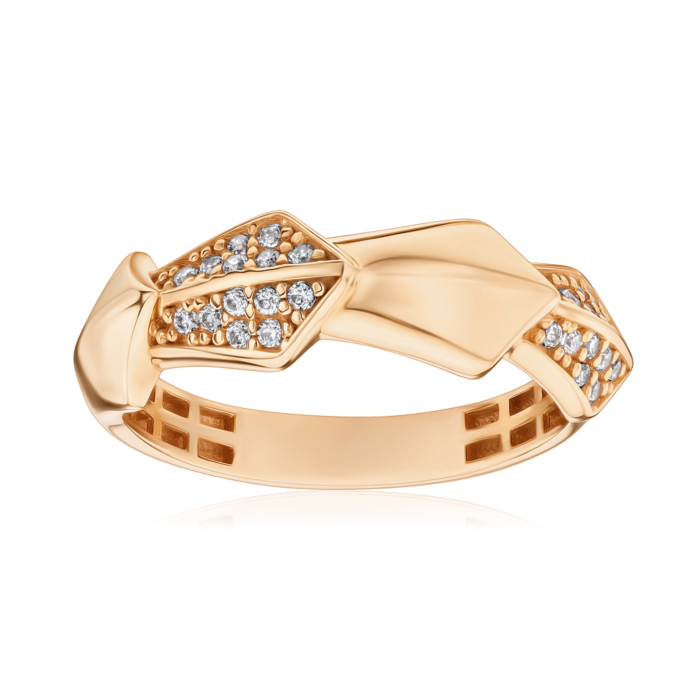 Золота каблучка з фіанітами F-4012-R/01/1