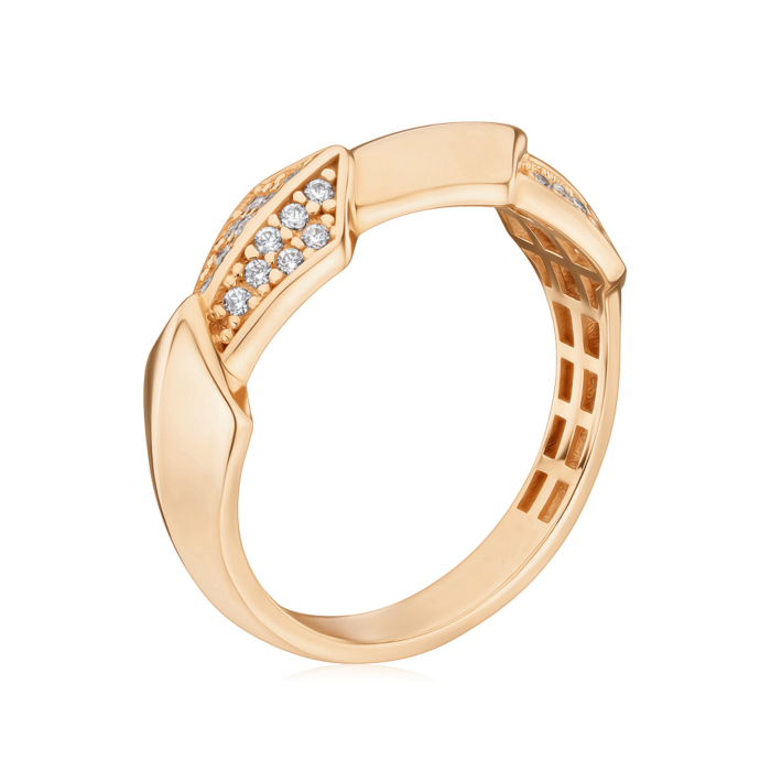 Золота каблучка з фіанітами F-4012-R/01/1