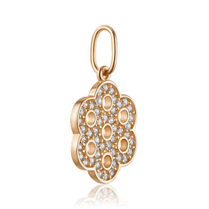 Золота підвіска з фіанітами. Артикул F-560-P/01/1