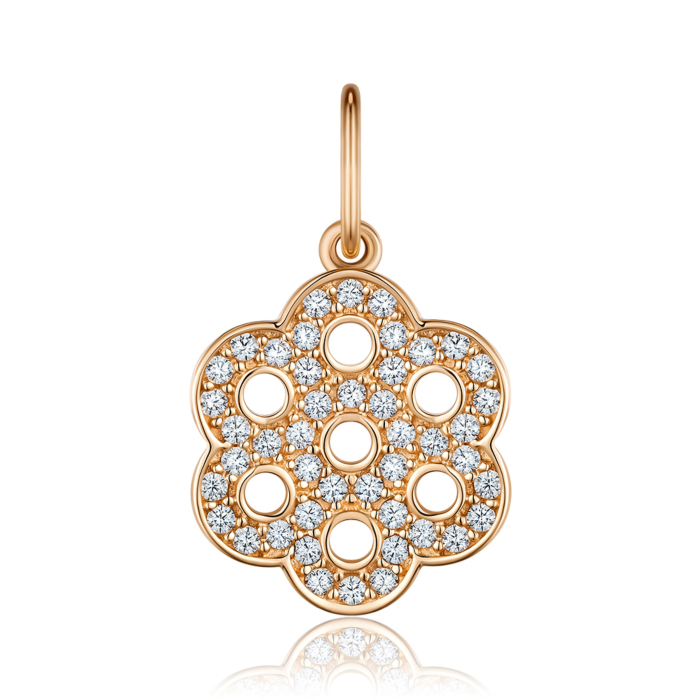 Золота підвіска з фіанітами. Артикул F-560-P/01/1