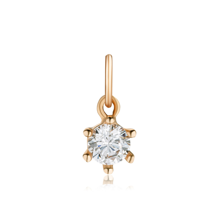 Золота підвіска з фіанітом F-580-P/01/1