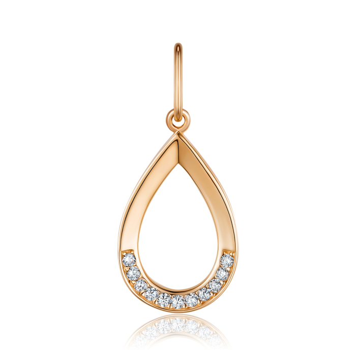Золота підвіска з фіанітами. Артикул F-628-P/01/1