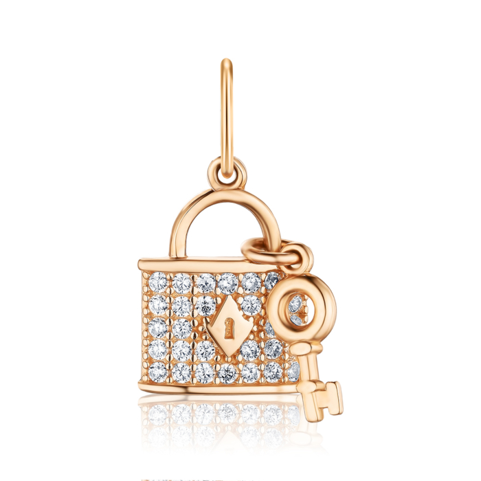 Золота підвіска з фіанітами F-634-P/01/1