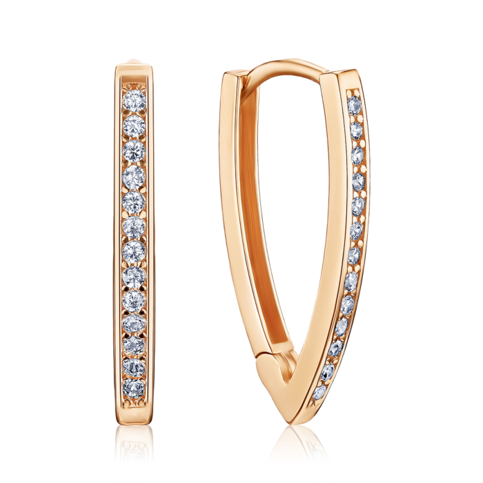 Золоті сережки з фіанітами F-652-E/01/1