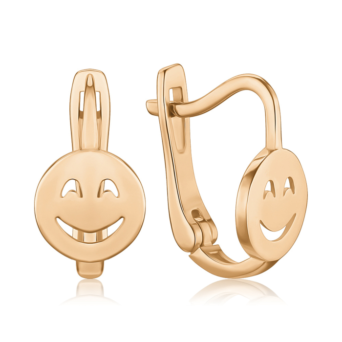 Золотые серьги без вставки. Артикул F-753-E/01