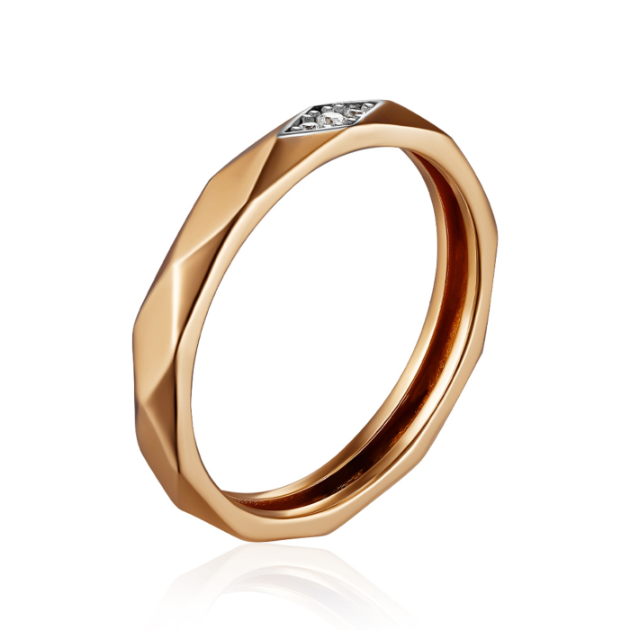 Золота каблучка з фіанітами. Артикул F-775-R/01/1