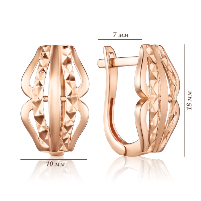 Золоті сережки без вставки. Артикул F-782-E/01