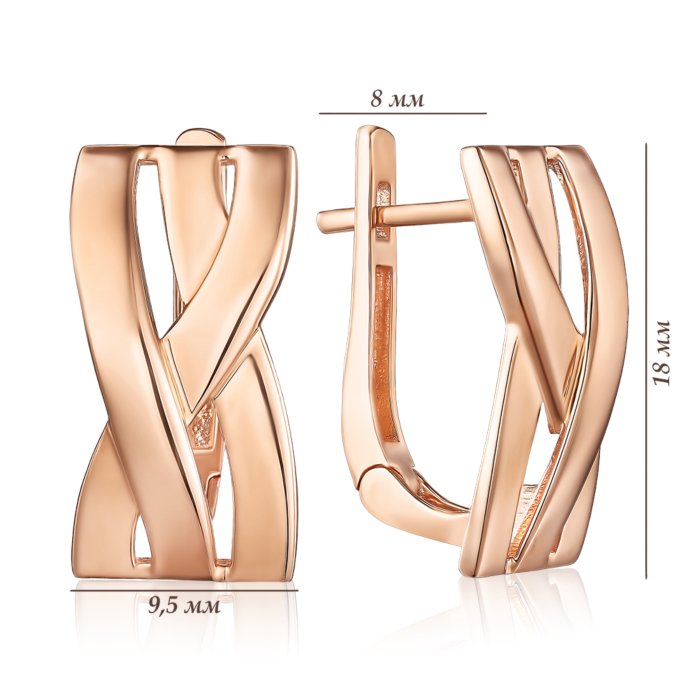 Золоті сережки без вставки. Артикул F-795-E/01