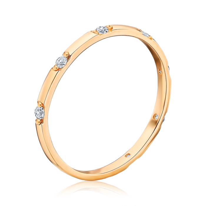 Золота каблучка з фіанітами F-854-R/01/1